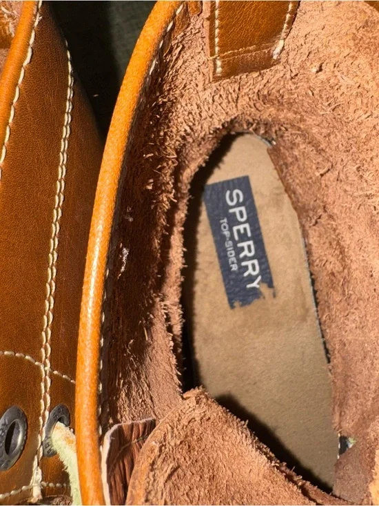 Sperry Chestnut Brown Leather Duck Boots Boat Shoes 8.5 Leather - Picture 5 of 8
